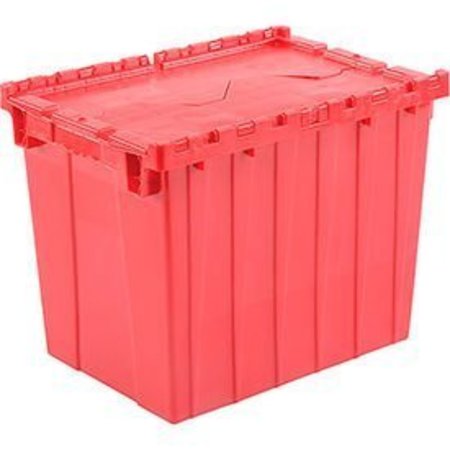 MONOFLO INTERNATIONAL Global Industrial„¢ Plastic Attached Lid Shipping & Storage Container 21-7/8x15-1/4x17-1/4 Red DC-2115-17RED